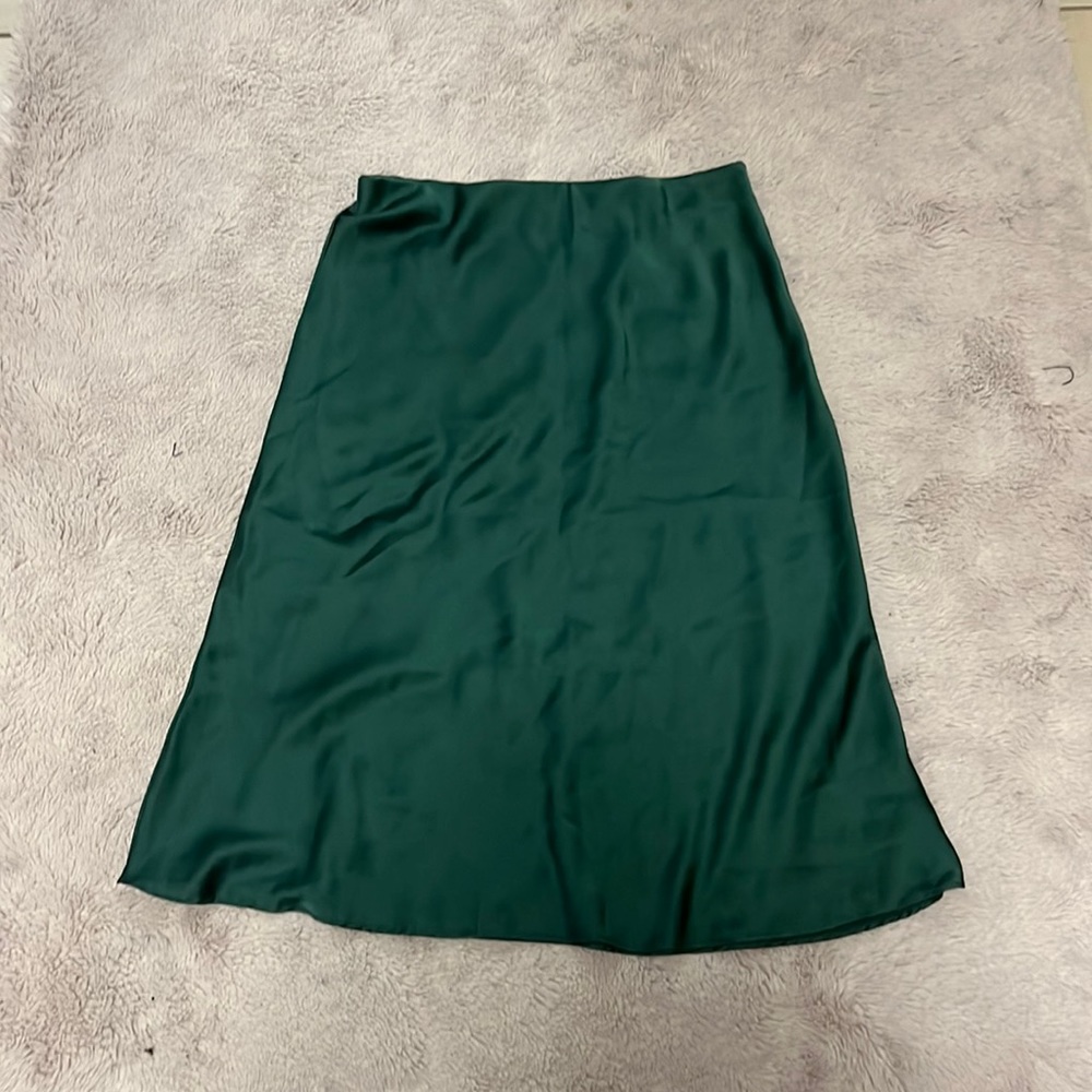 Dark green skirt polyester 100% super soft and silky